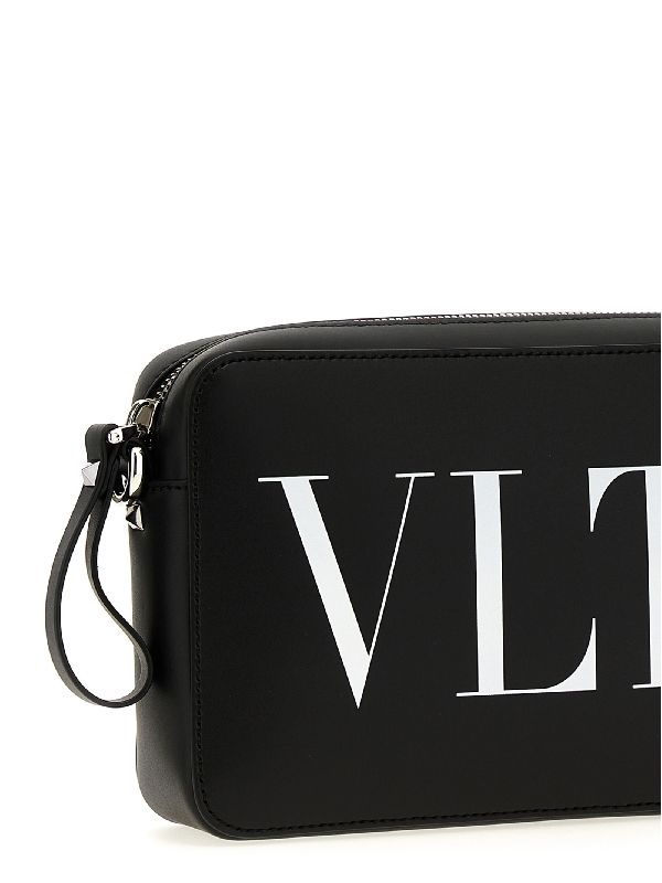 Vltn Logo Leather Crossbody Bag