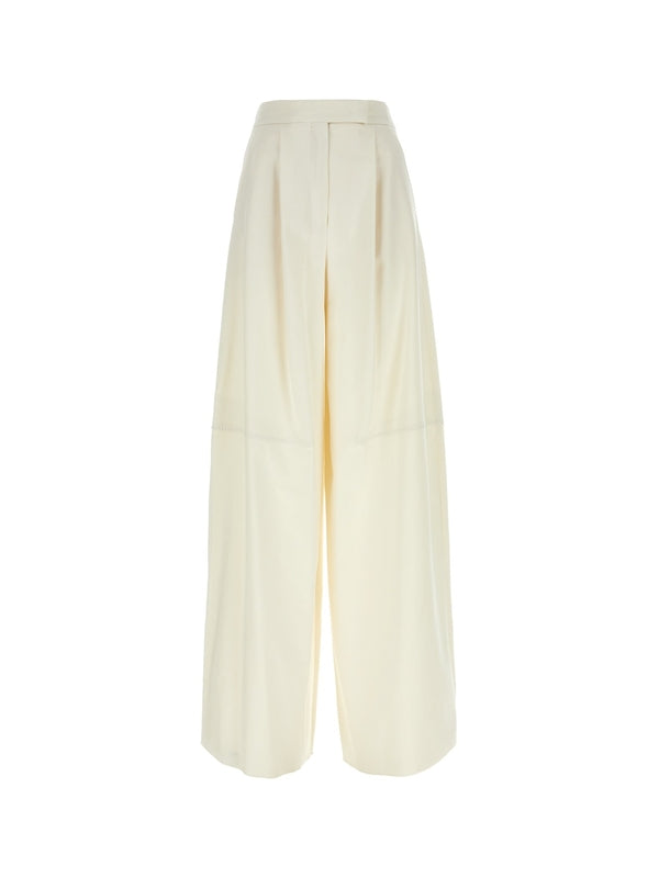 Wide Pleated Cotton Pants