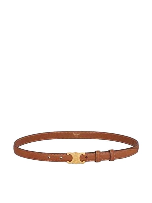 Triomphe Buckle Leather Belt
