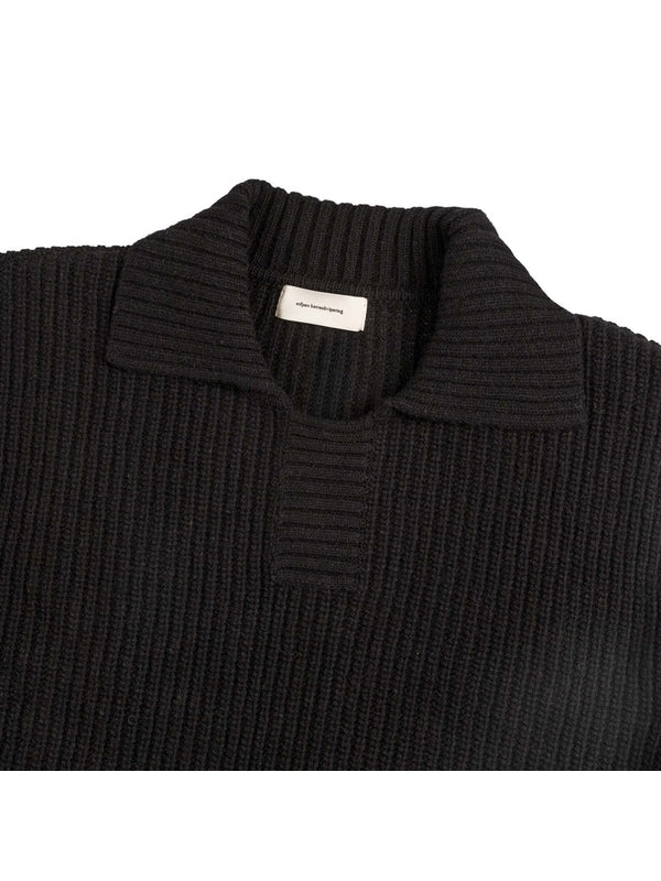 Wool Black Polo Shirt