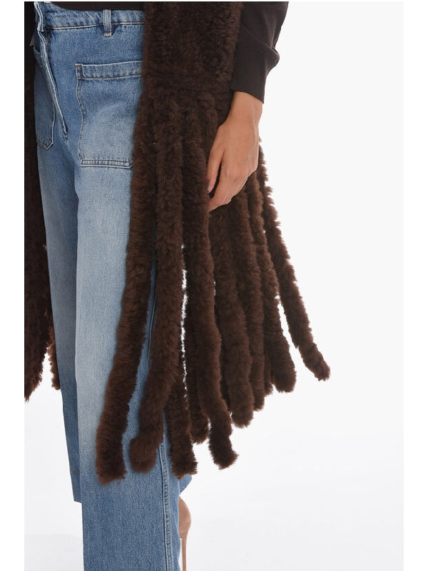 Fringe Shearling Scarf