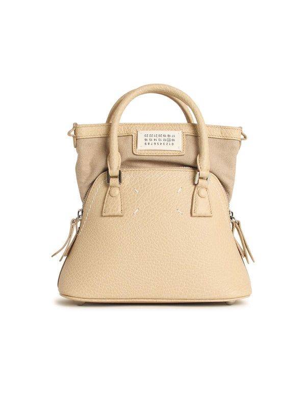 5AC Micro Bag In Beige Leather