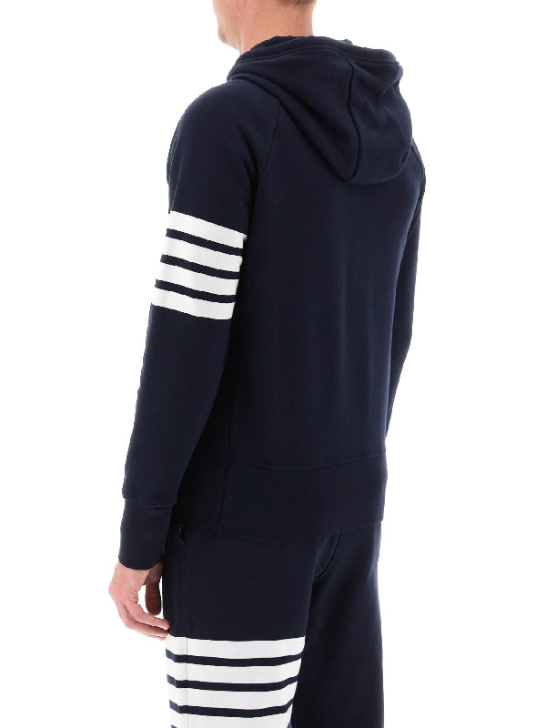 4-Bar Stripe Cotton Hooded Zip-up - Jente