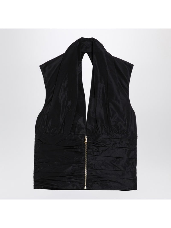 Patou Black zipped waistcoat Vests