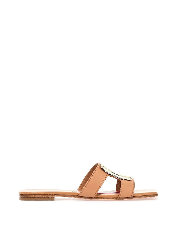 Viv Metal Buckle Leather Sandals - Jente