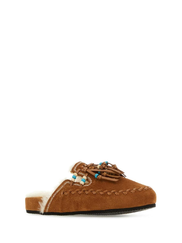 Journey Beaded Fringe Suede Mules