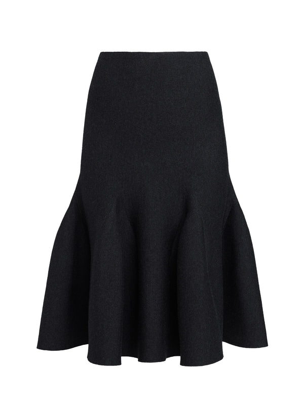 Wool Blend Flare Skirt