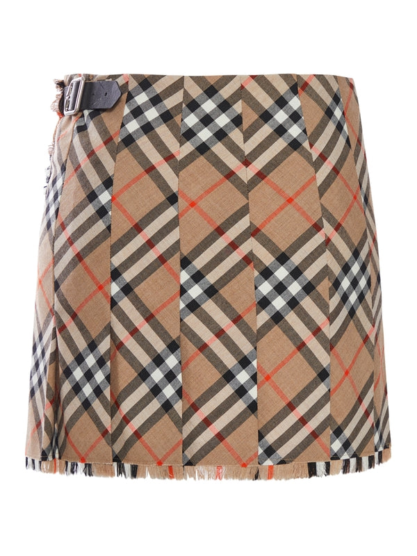 Vintage Check Pattern Wool
  Blend Mini Skirt