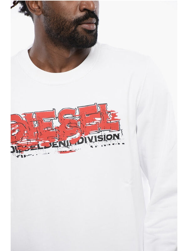 Solid Color S-GINN-K40 Crew-neck Sweatshirt with Printed Log Sweatshirts