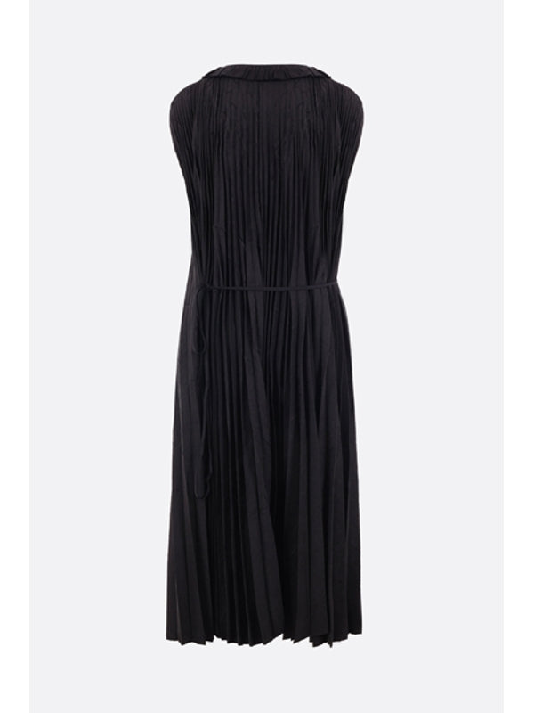 ハーフプリーツ ノースリーブ ドレス