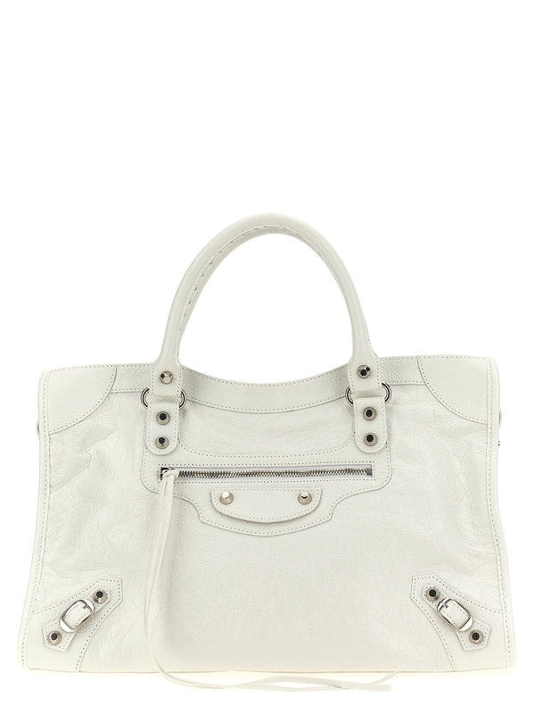 Balenciaga City Medium White Tote Bags