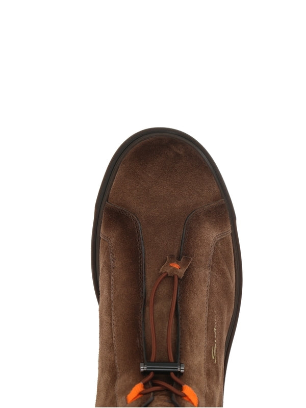 Santoni Brown Lace-Up Boots