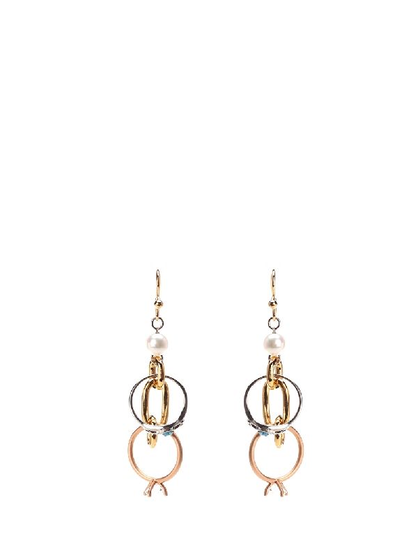 Pearl Chain Drop Earrings