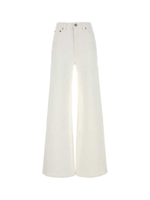 White Cotton Denim Pants
