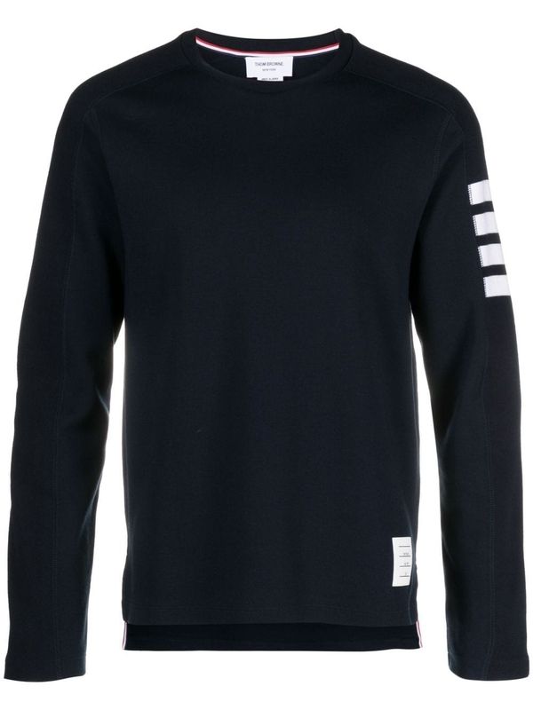 4-Bar Logo Patch Cotton Long Sleeve Top