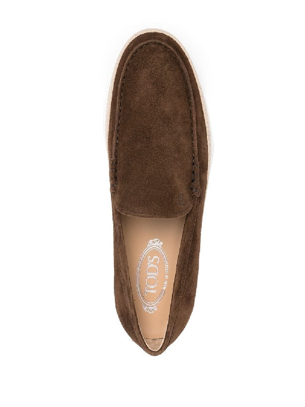 Suede Espadrille Slip-On Loafers