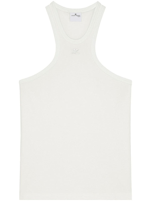 Logo Patch Cotton Sleeveless Top