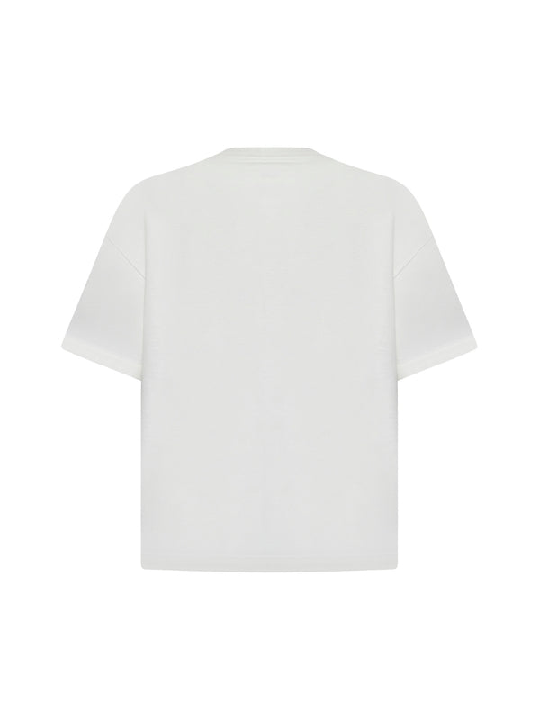 White Cotton Short Sleeve
  T-Shirt