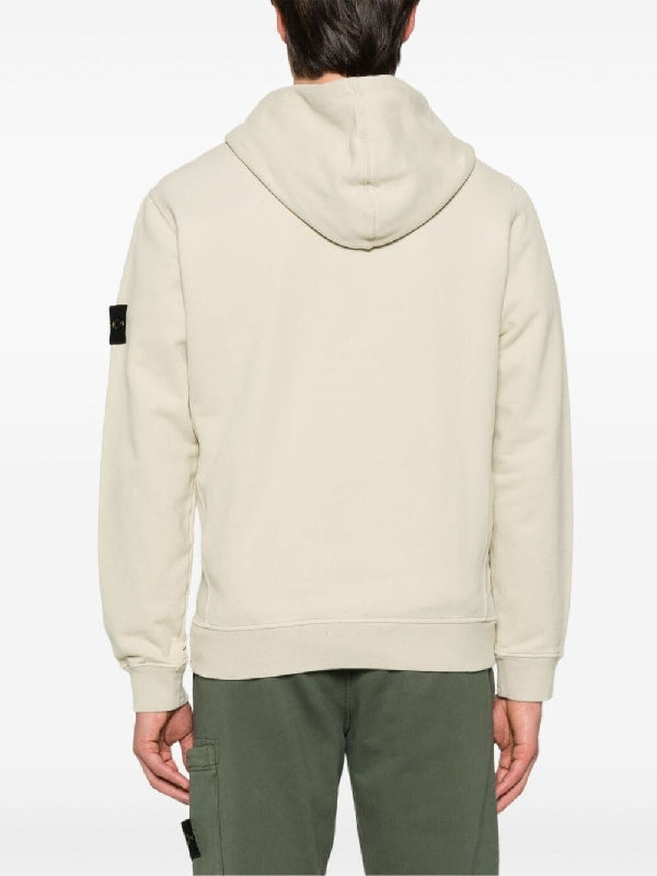 Woven Patch Cotton Hoodie