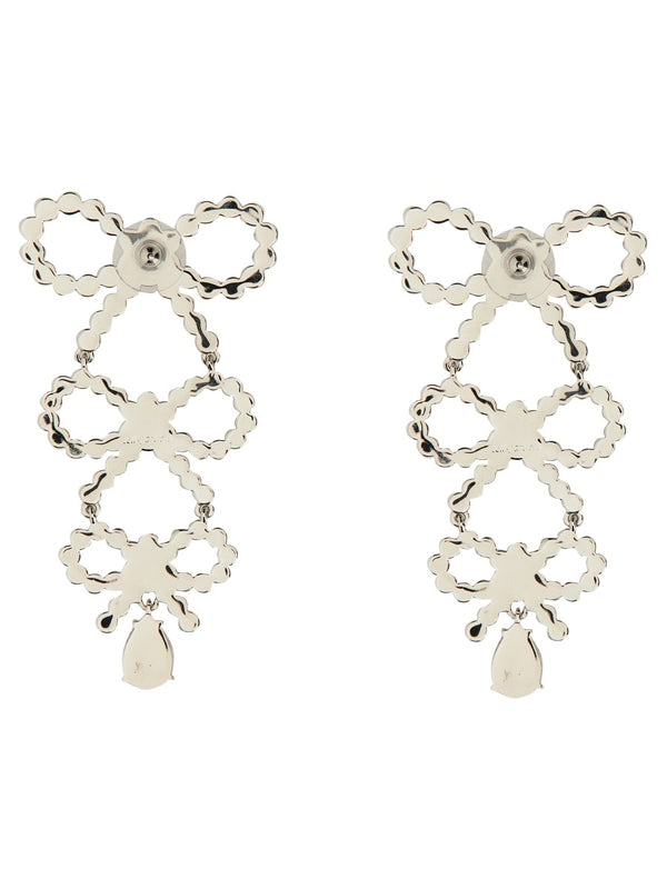 Pearl Bow Drop Earrings