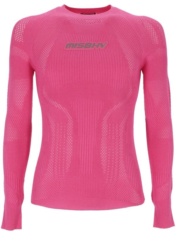 Logo Embossing Long Sleeve Top