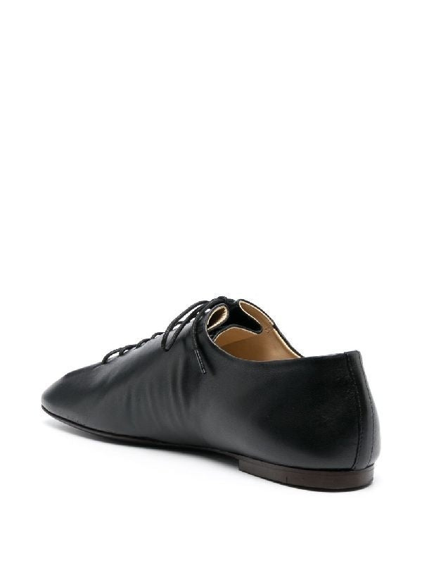 Square-toe Lace-up Derby Loafers