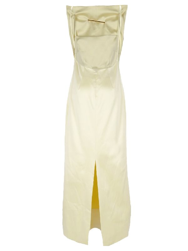 Cross Pin Detail Satin Dress