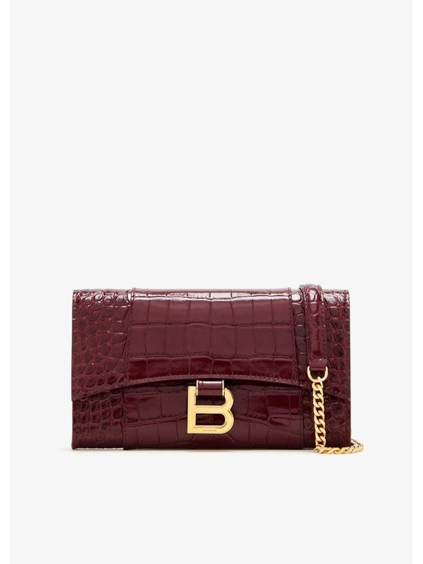 Balenciaga Hourglass Woc Burgundy Crossbody & Shoulder Bags