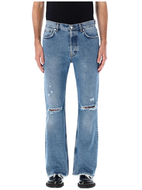 Rider Cut Distress Denim Pants