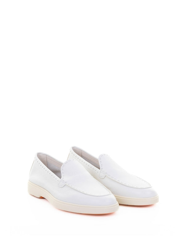 Santoni White Loafers