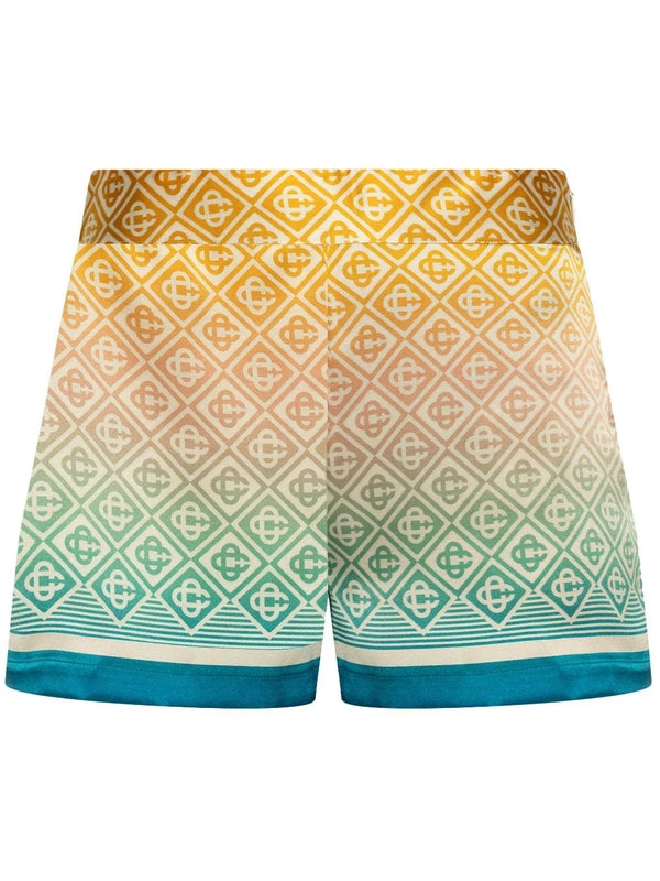 All-Over Logo Silk Shorts