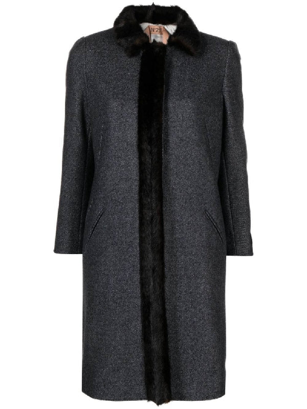 Fur Trim Wool Coat