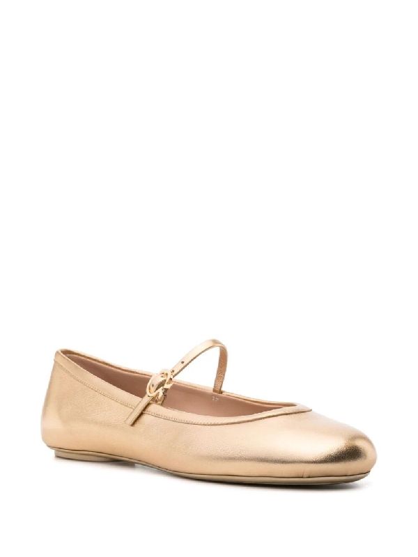 Carla Metallic Mary Jane Flat Shoes