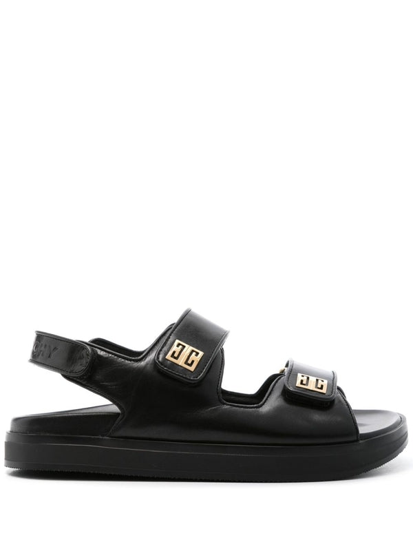 4g Metal Logo Velcro Strap Sandals