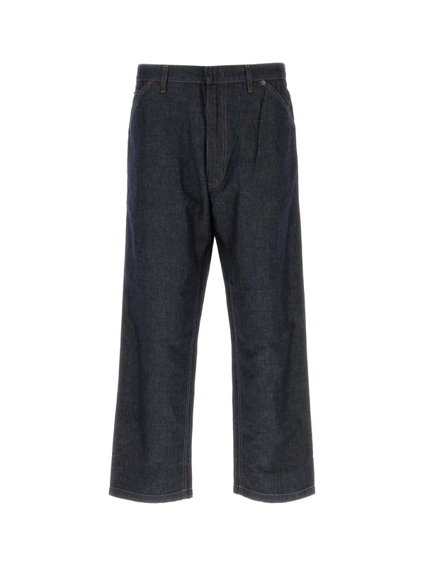 Back Triangle Logo Cotton Linen Denim
  Pants