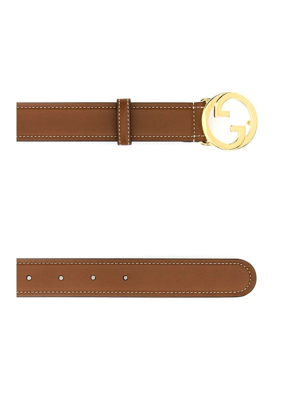 Blondie Logo Buckle Leather Belt