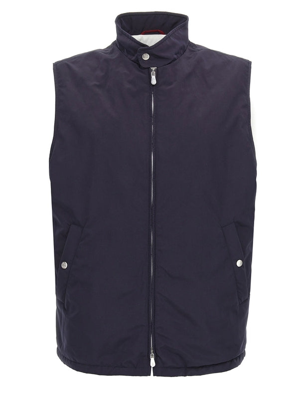 High-Neck
  Zip-Up Vest