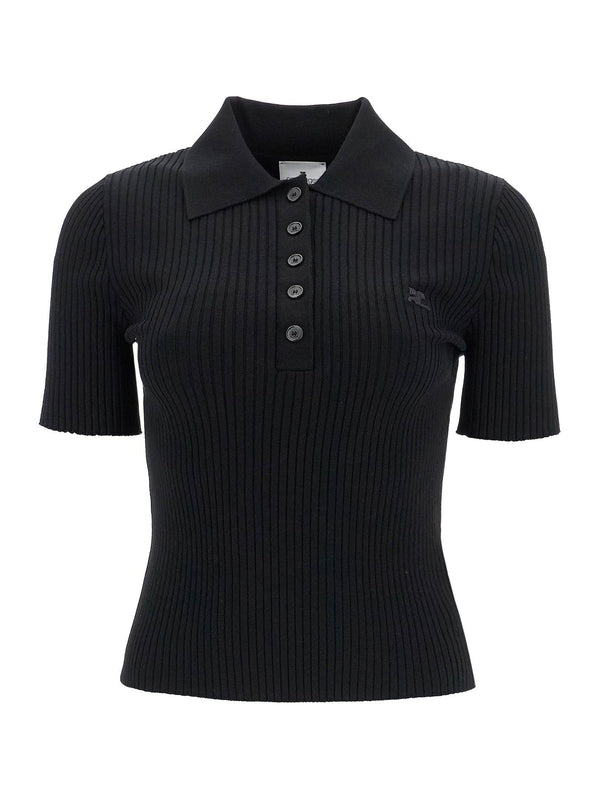 short-sleeved ribbed polo Polo Shirts