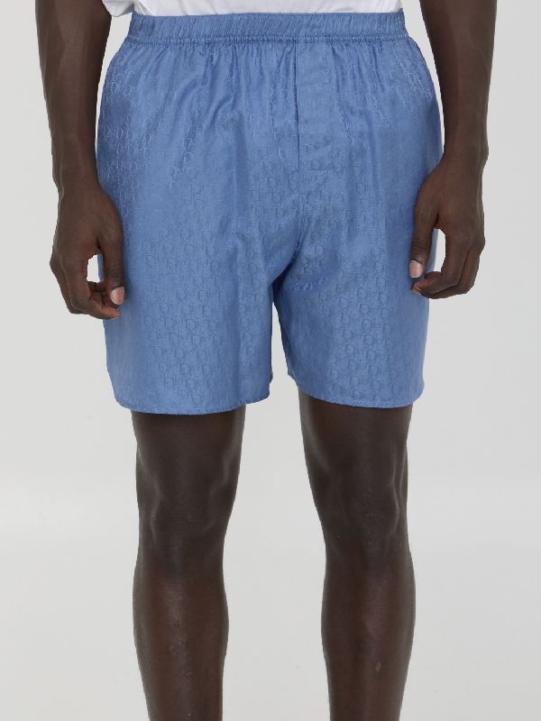 Allover Logo Silk Blend Shorts - Jente