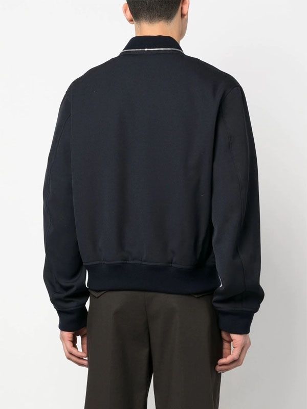 Zip-Up Wool Gabardine Bomber