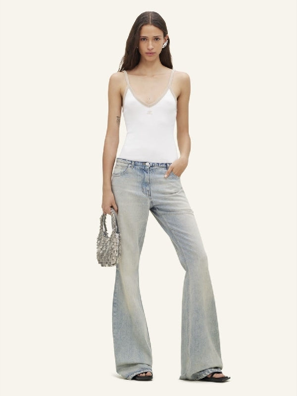 ロゴ Vネック タンクトップ