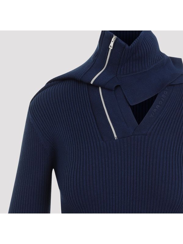 Y/PROJECT - Logo Cutout High-neck Knit - Jente