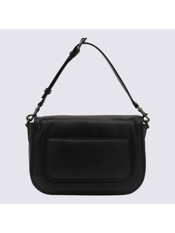 V Logo Leather Crossbody Bag