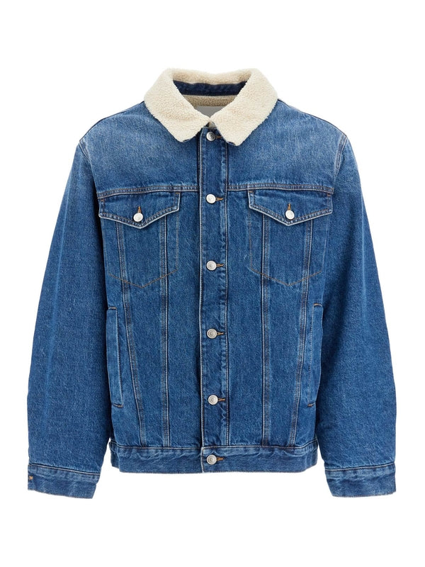 Zafao Shearling Collar Denim Jacket