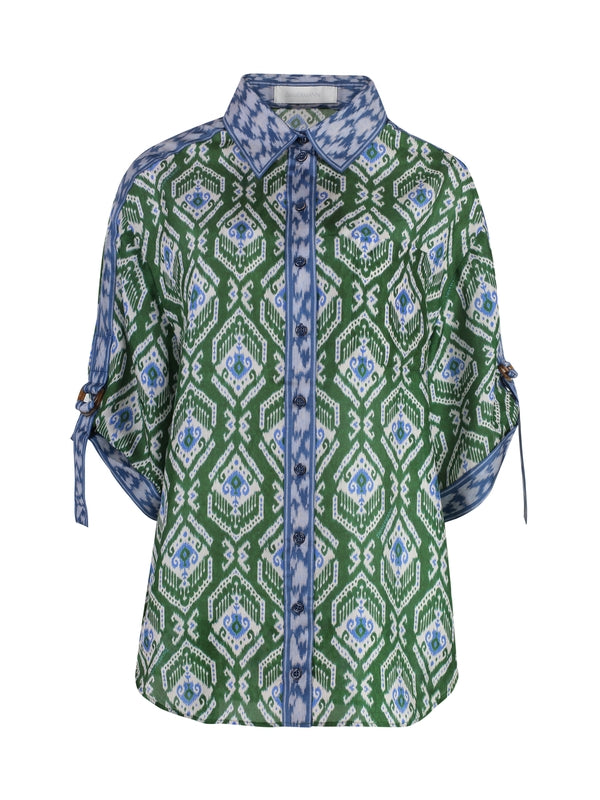 Wylie Allover Pattern Silk Blouse