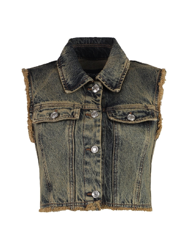 Scire Vintage Collar Denim Vest