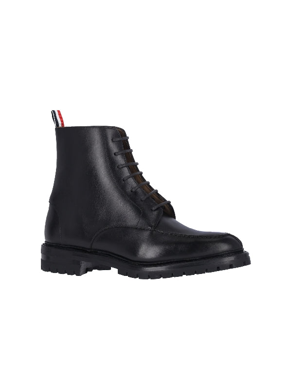 THOM BROWNE - Rwb Tab Lace-Up Boots - Jente