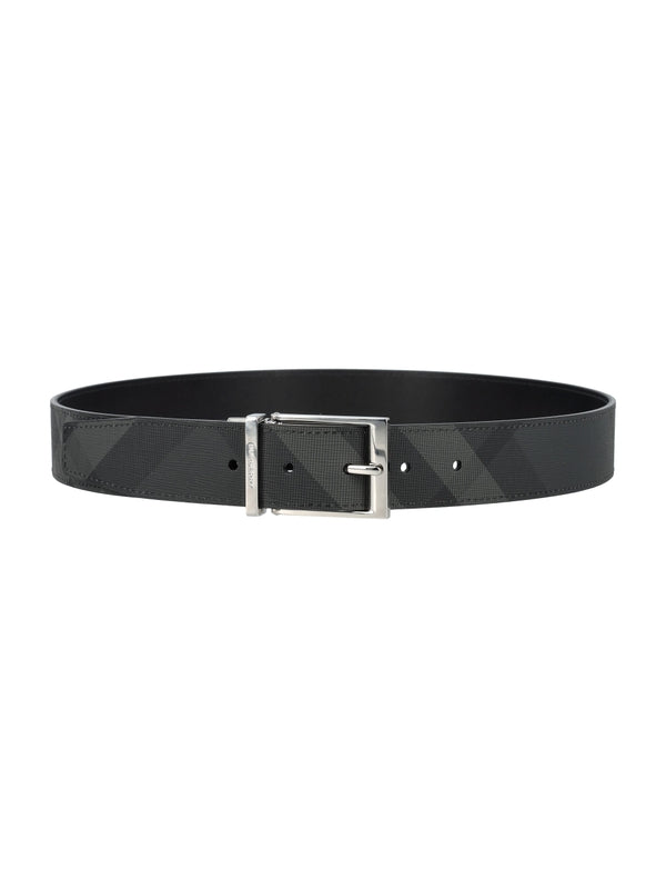 Logo Buckle Check Belt