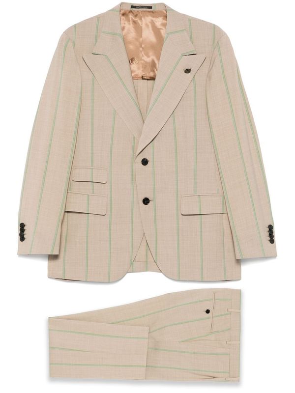 Stripe Single Breasted Wool Suit