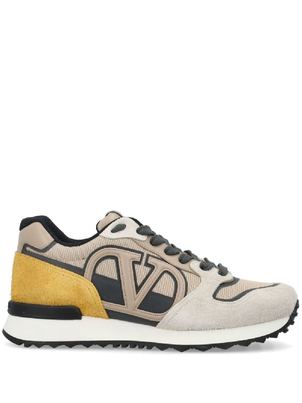 V Logo Face Lace-Up Sneakers